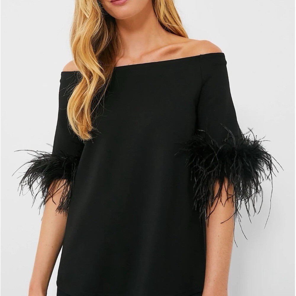 Tuckernuck Black Feather Miranda Off the Shoulder Blouse